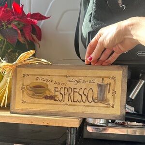 Espresso Themed Wooden Hanging Decor